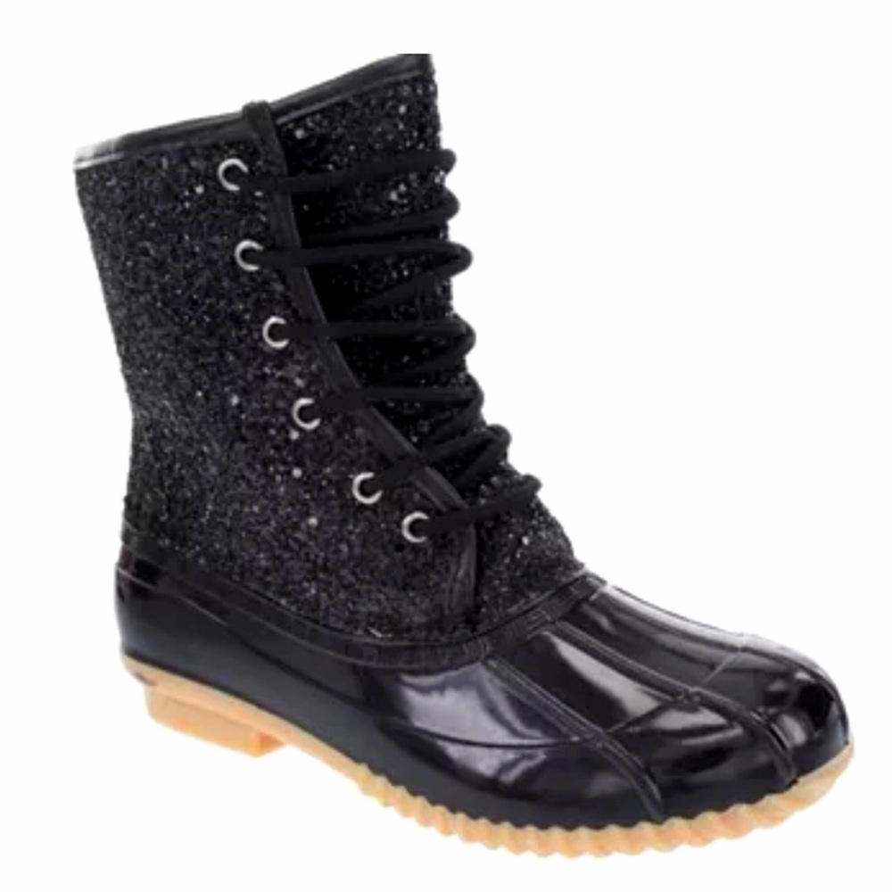 Sugar Black Glitter Winter Boots